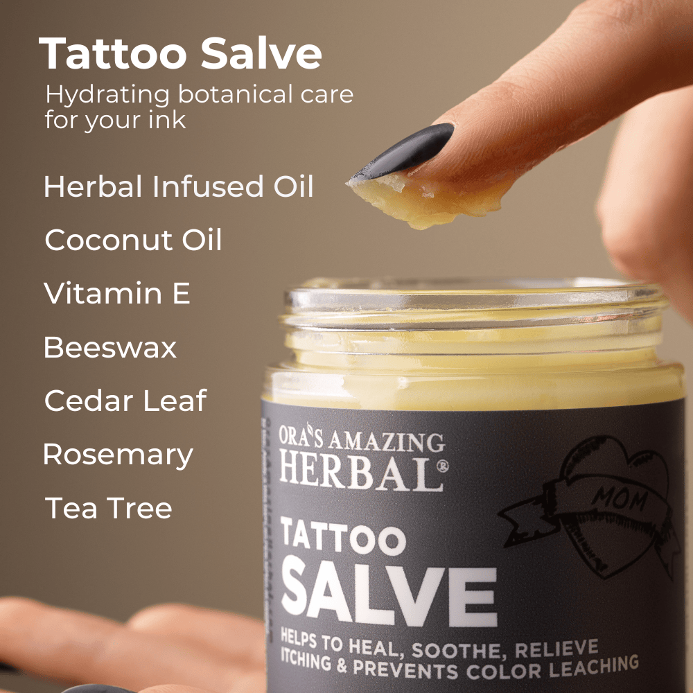 Ora's Amazing Herbal Tattoo Salve, Natural Tattoo Aftercare