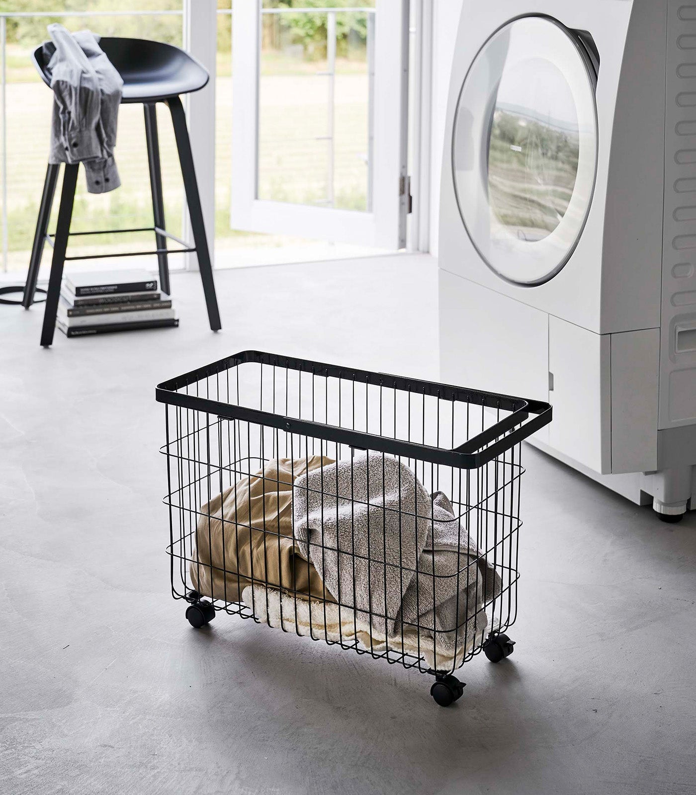 Yamazaki Home Rolling Wire Basket (14.8" H)  - Steel