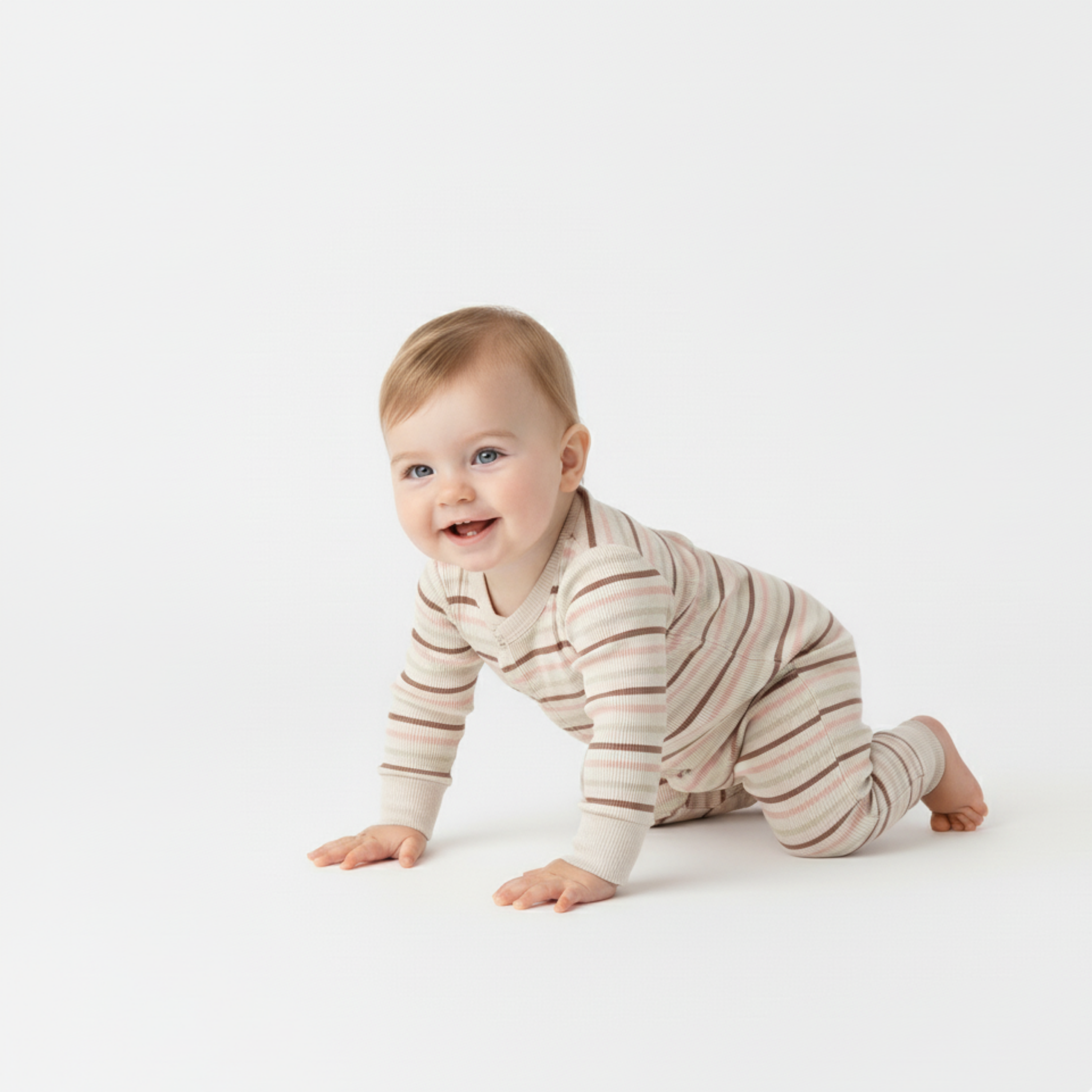 Makemake Organics - Organic 2-Way Zip Romper - Terra Stripes