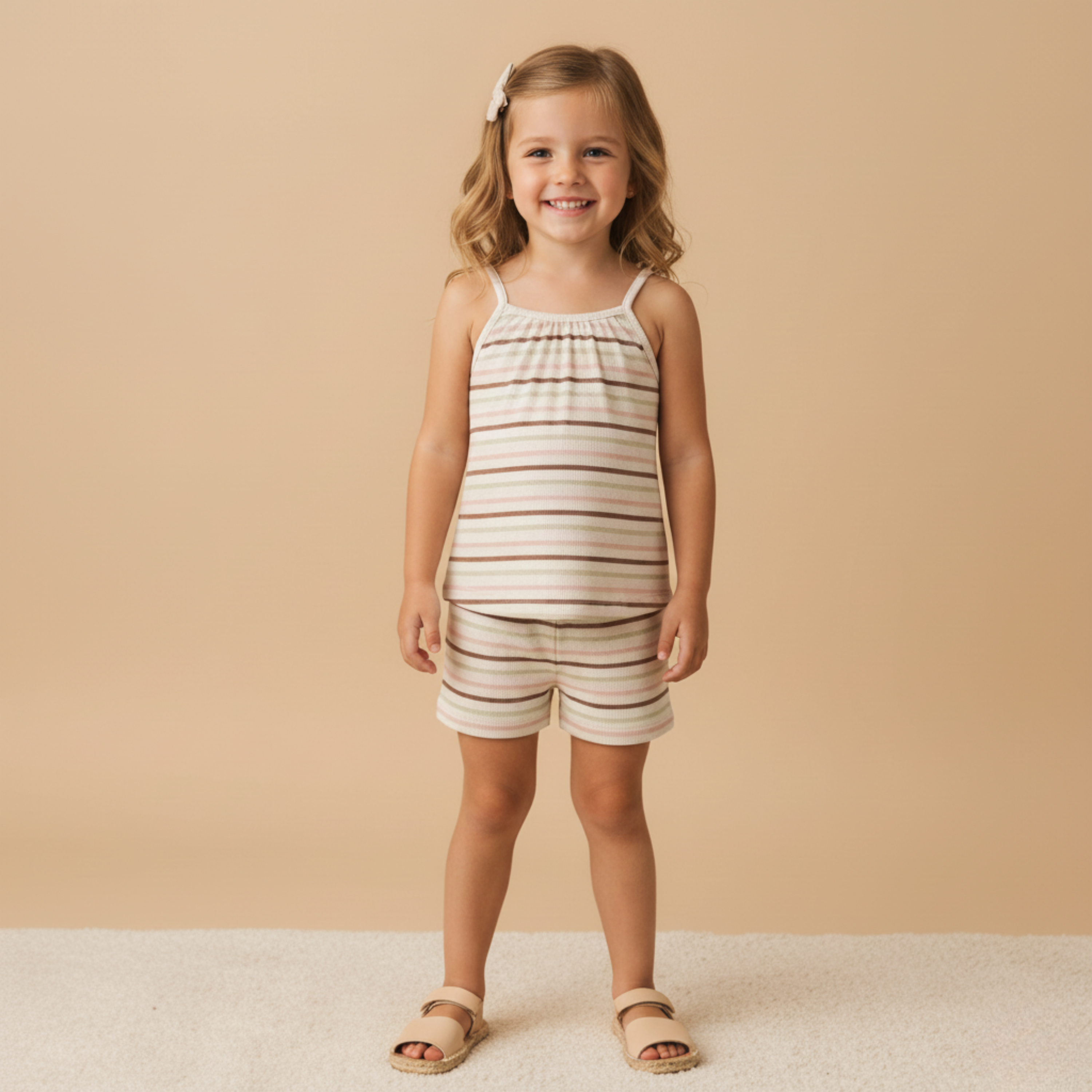 Makemake Organics - Organic Tank Top & Shorts Set - Terra Stripes