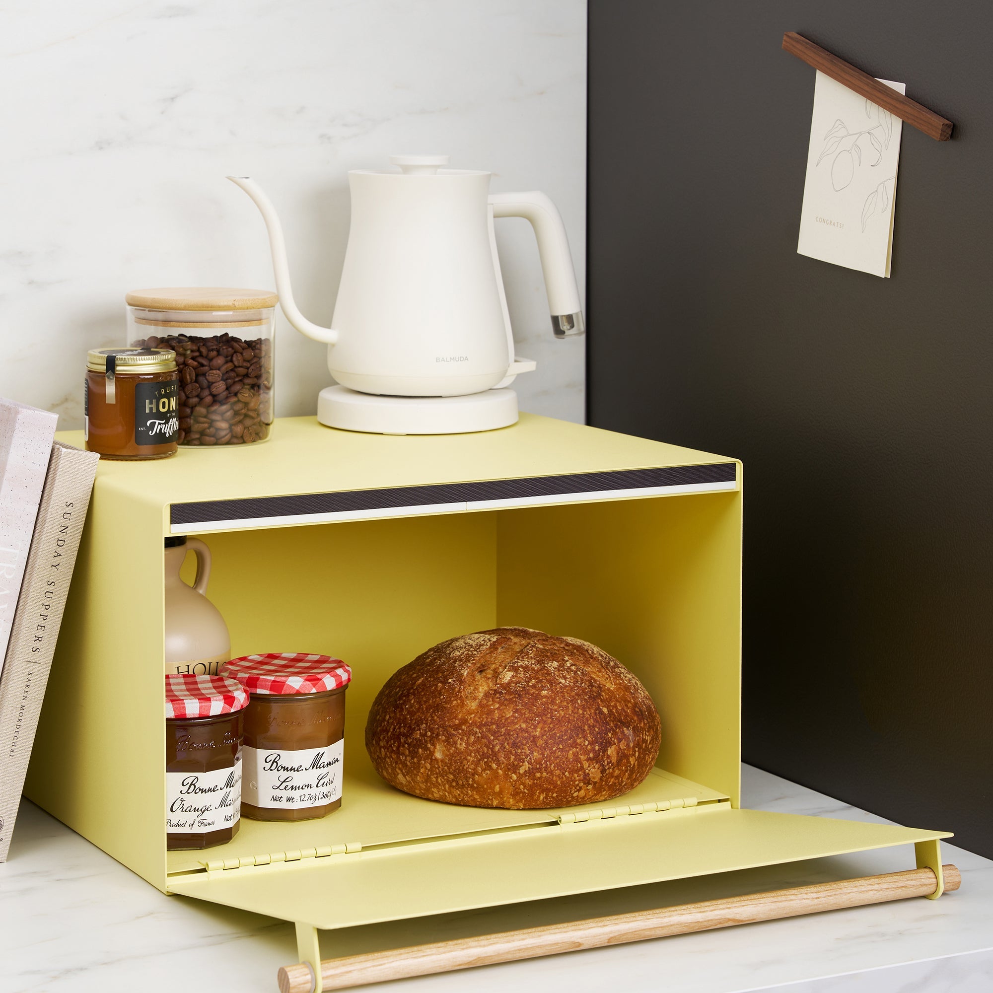 Yamazaki Home Bread Box - Steel + Wood - Gimme the Good Stuff
