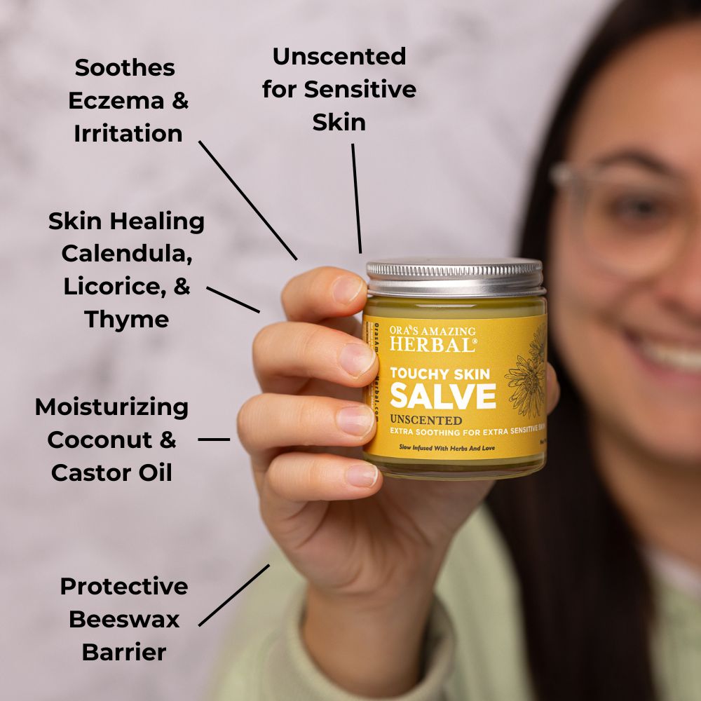Ora's Amazing Herbal Touchy Skin Salve, Eczema Cream Ointment for Sensitive Skin