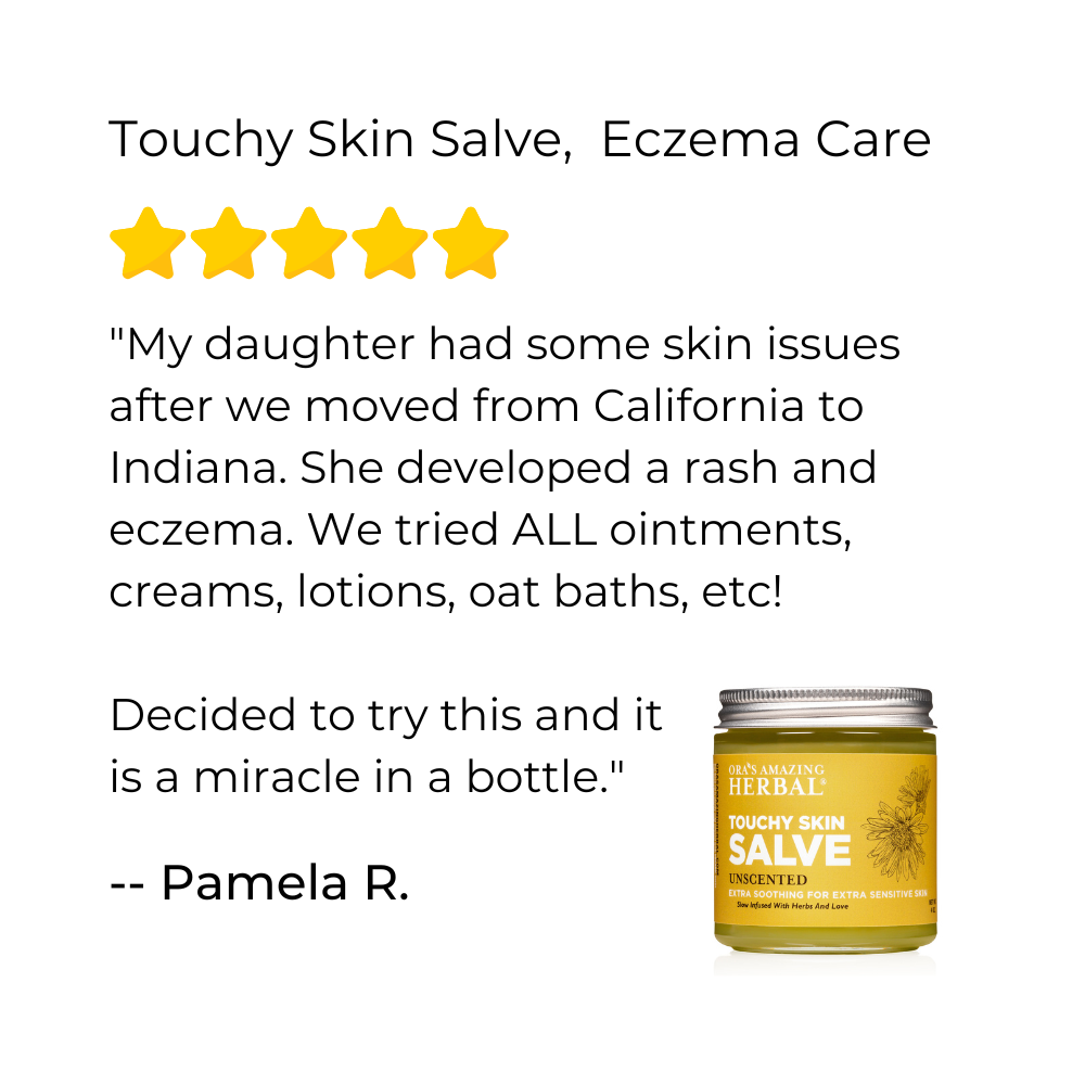 Ora's Amazing Herbal Touchy Skin Salve, Eczema Cream Ointment for Sensitive Skin