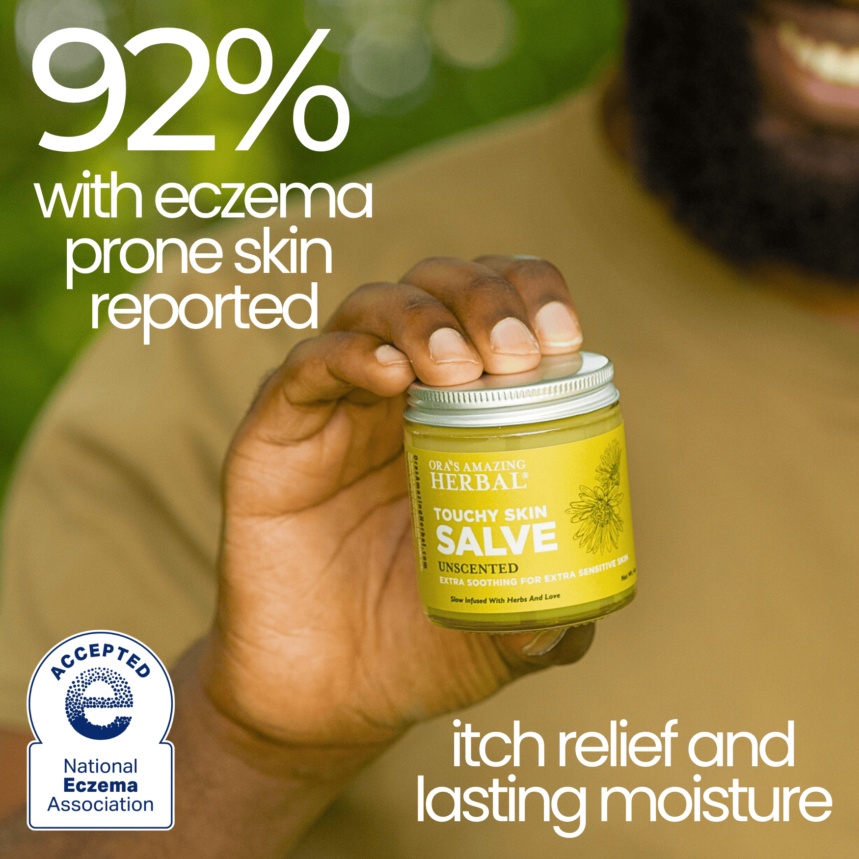 Ora's Amazing Herbal Touchy Skin Salve, Eczema Cream Ointment for Sensitive Skin