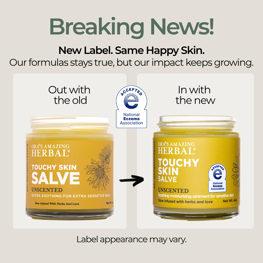 Ora's Amazing Herbal Touchy Skin Salve, Eczema Cream Ointment for Sensitive Skin