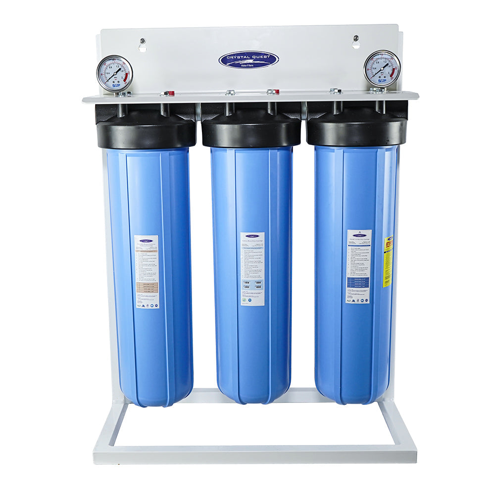 Crystal Quest Big Blue Whole House Water Filter, SMART Series (6-8 GPM | 2-3 people)