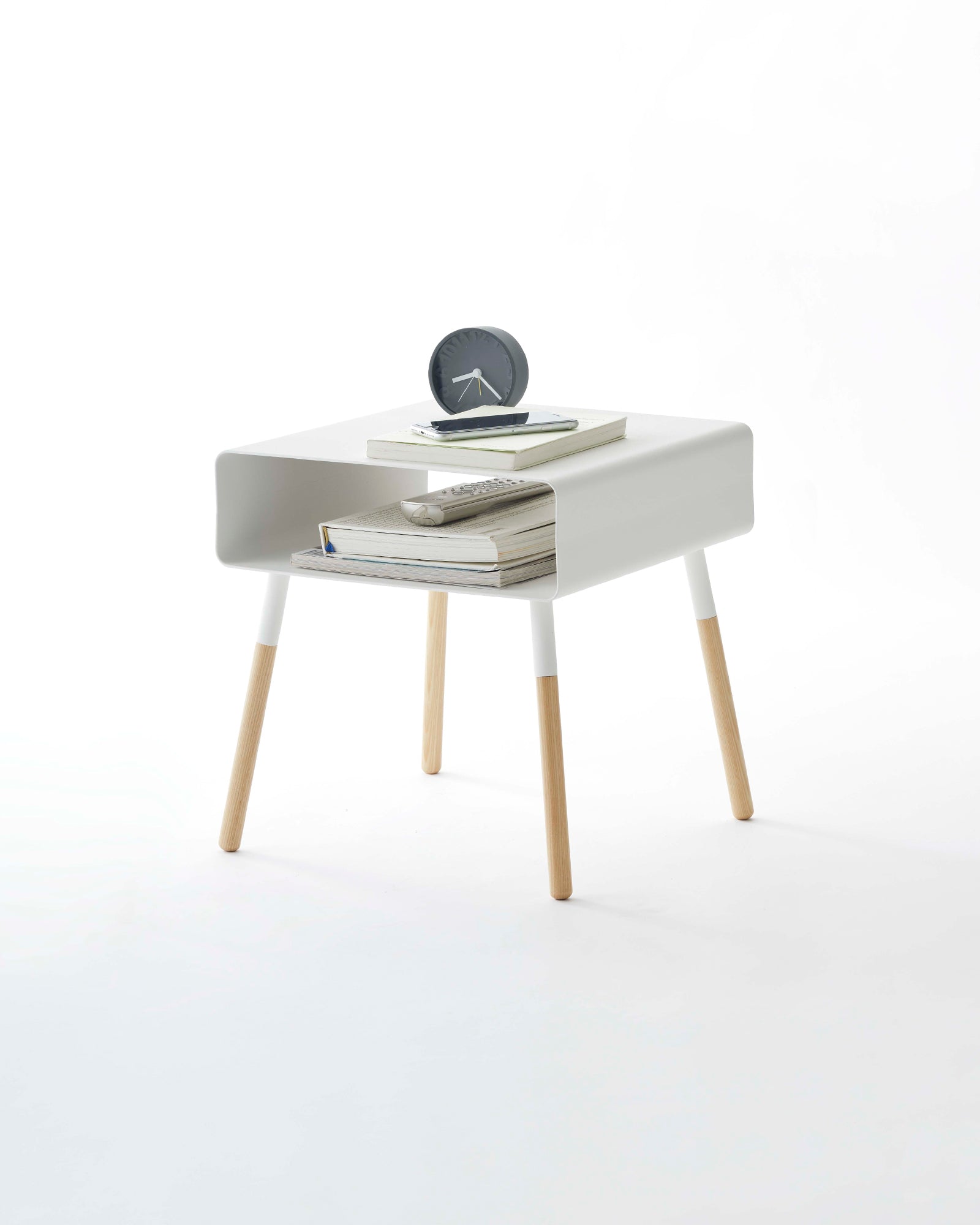 Yamazaki Home Storage Table - Short (14" H)  - Steel + Wood