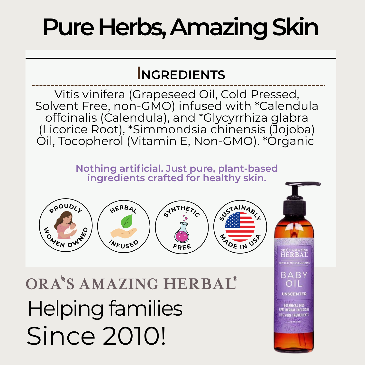 Ora's Amazing Herbal Baby Oil with Calendula and Licorice