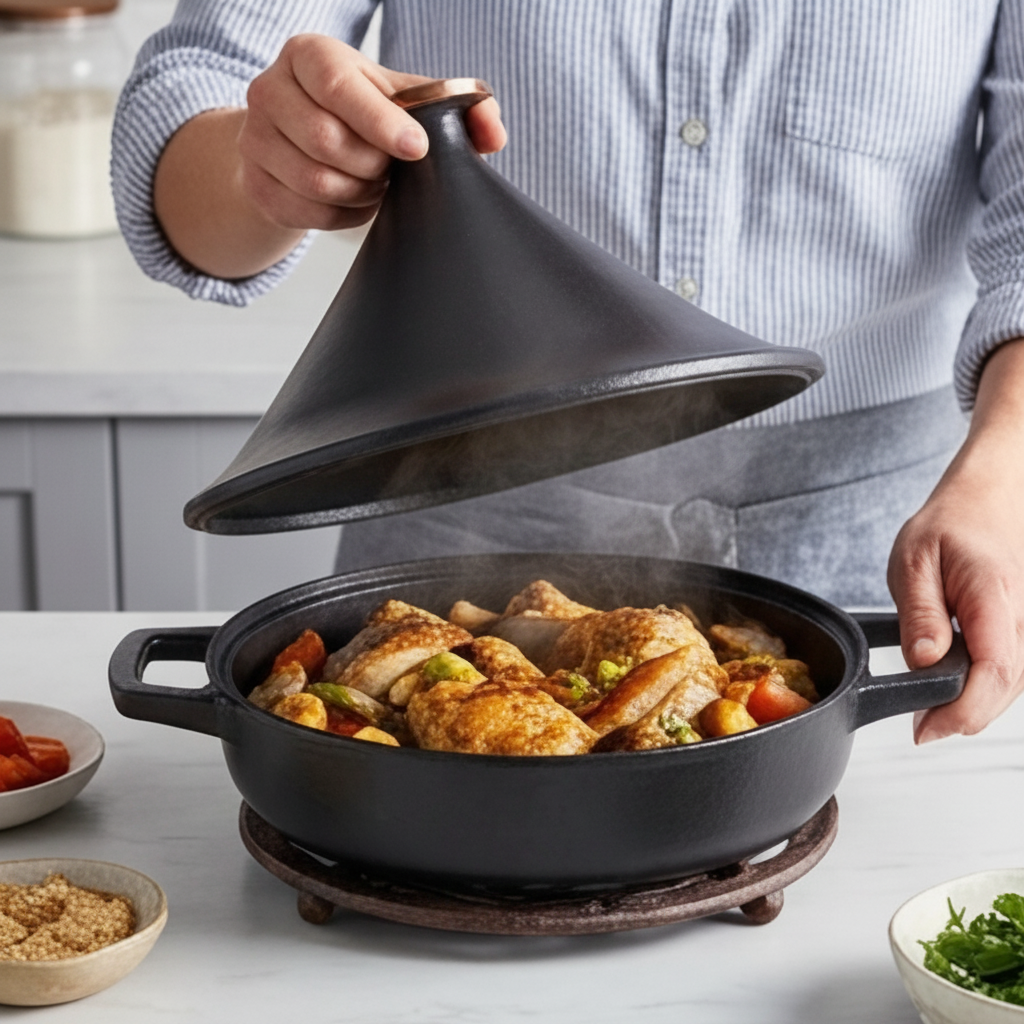 Alva Cookware Enameled Cast Iron Tagine, 3-Qt