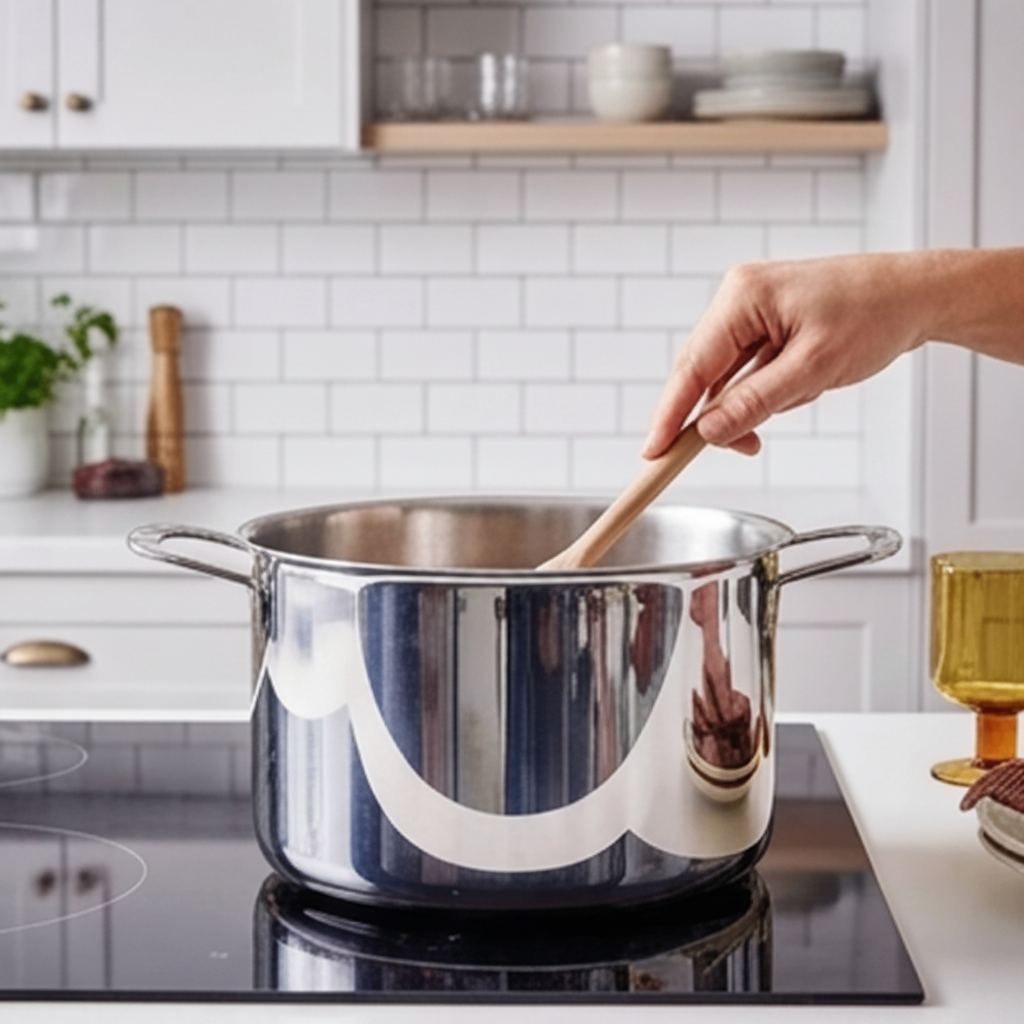 Alva Cookware 5-Ply Stainless Stock Pot with Lid, 7-Qt