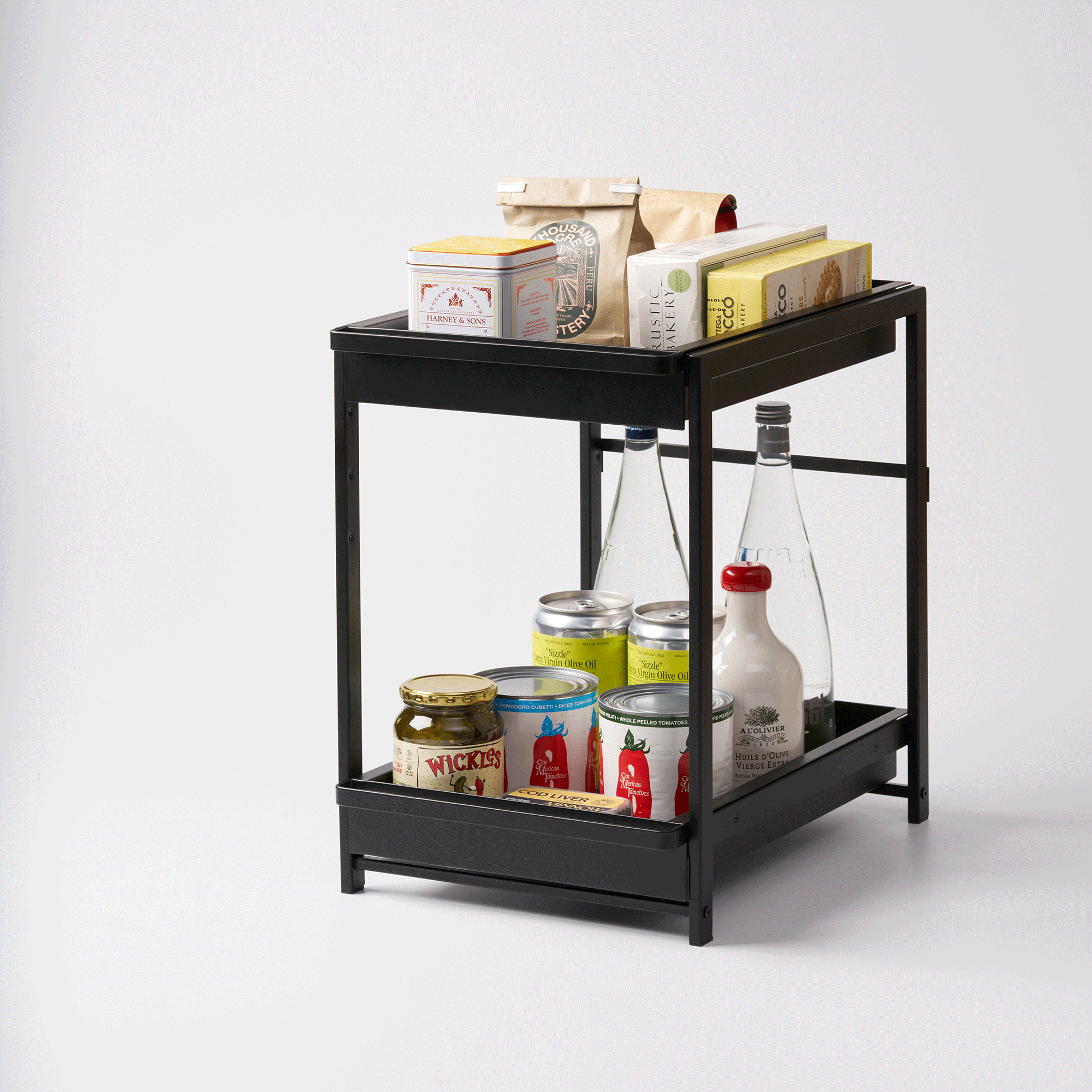 Yamazaki Home Two-Tier Pull-Out Shelf - Steel