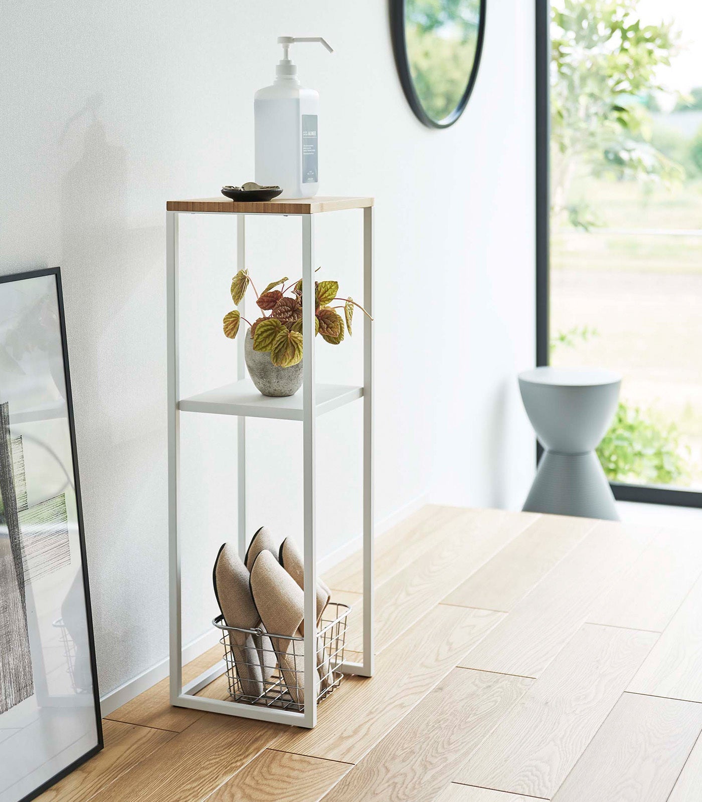Yamazaki Home Two-Tier Display & Storage Shelf (31.5" H)  - Steel + Wood