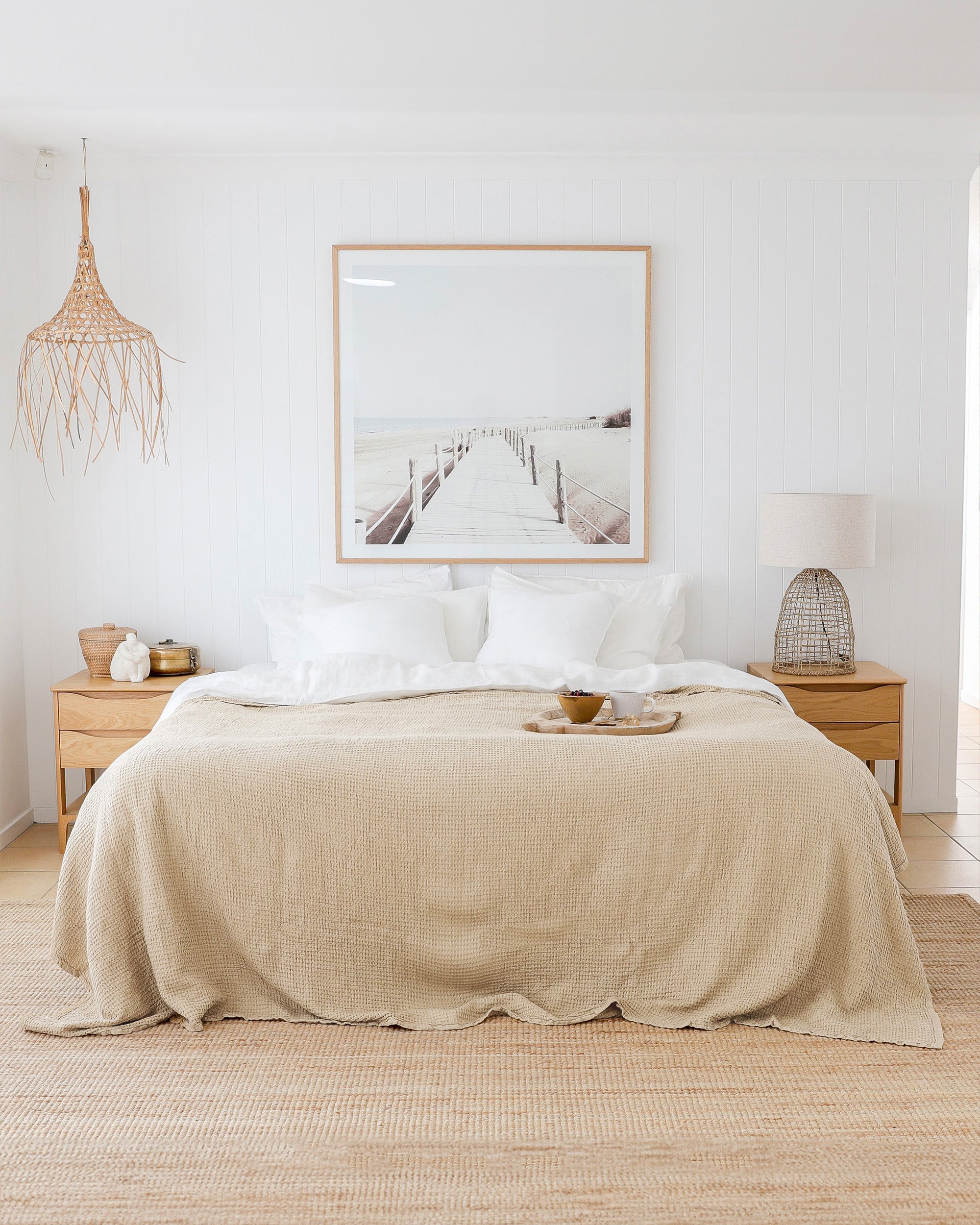 MagicLinen Vanilla Waffle Blanket