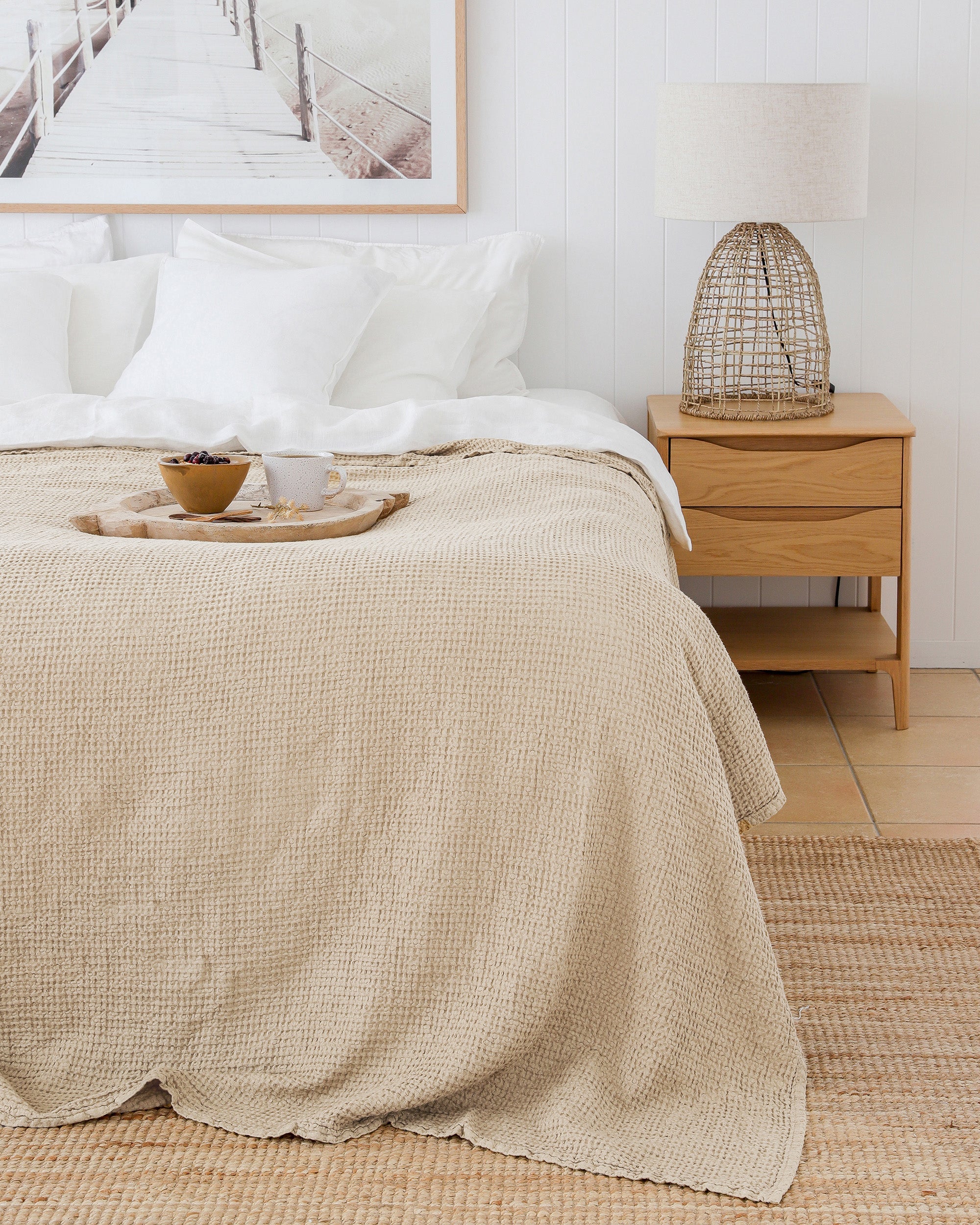 MagicLinen Vanilla Waffle Blanket