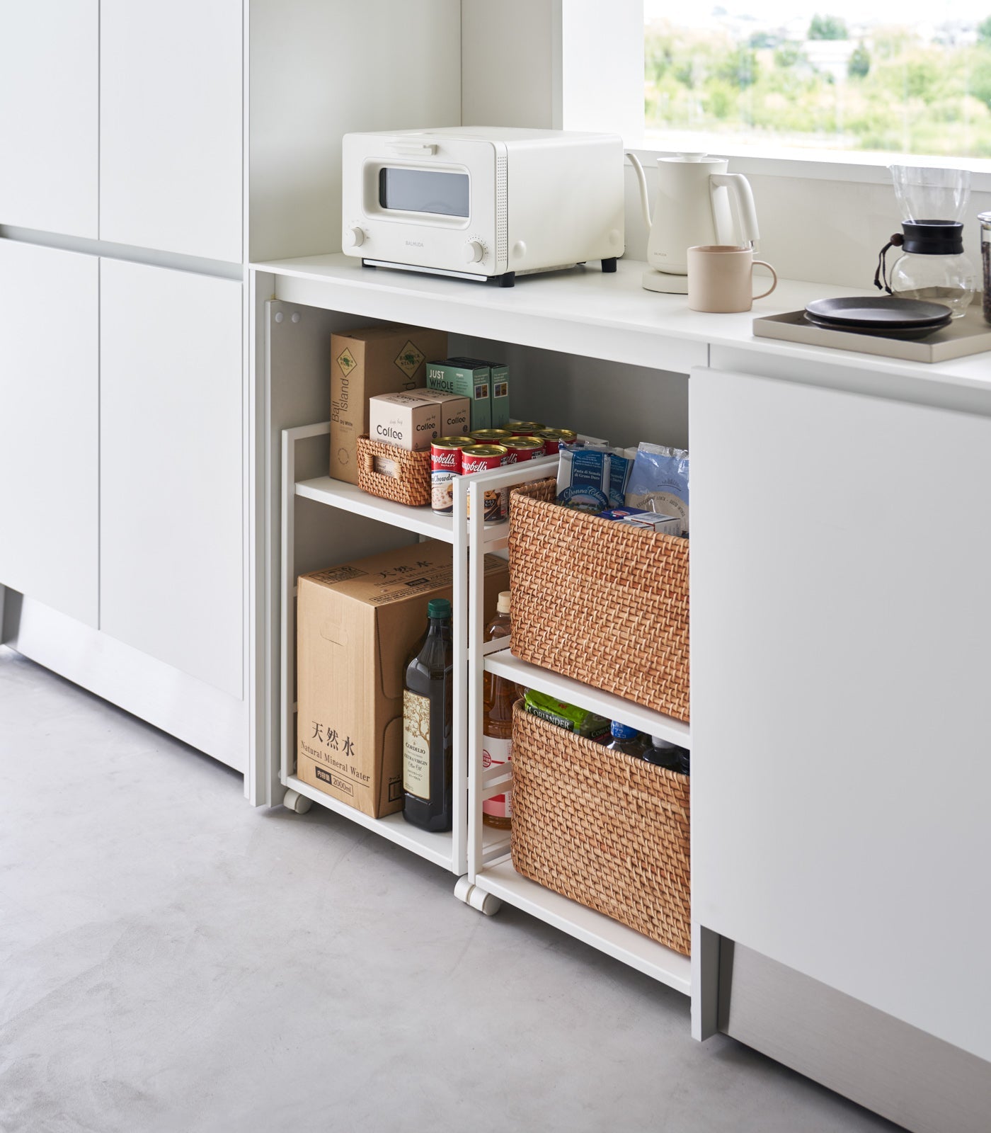 Yamazaki Home Two-Tier Hideaway Storage Cart (24" H)  - Steel