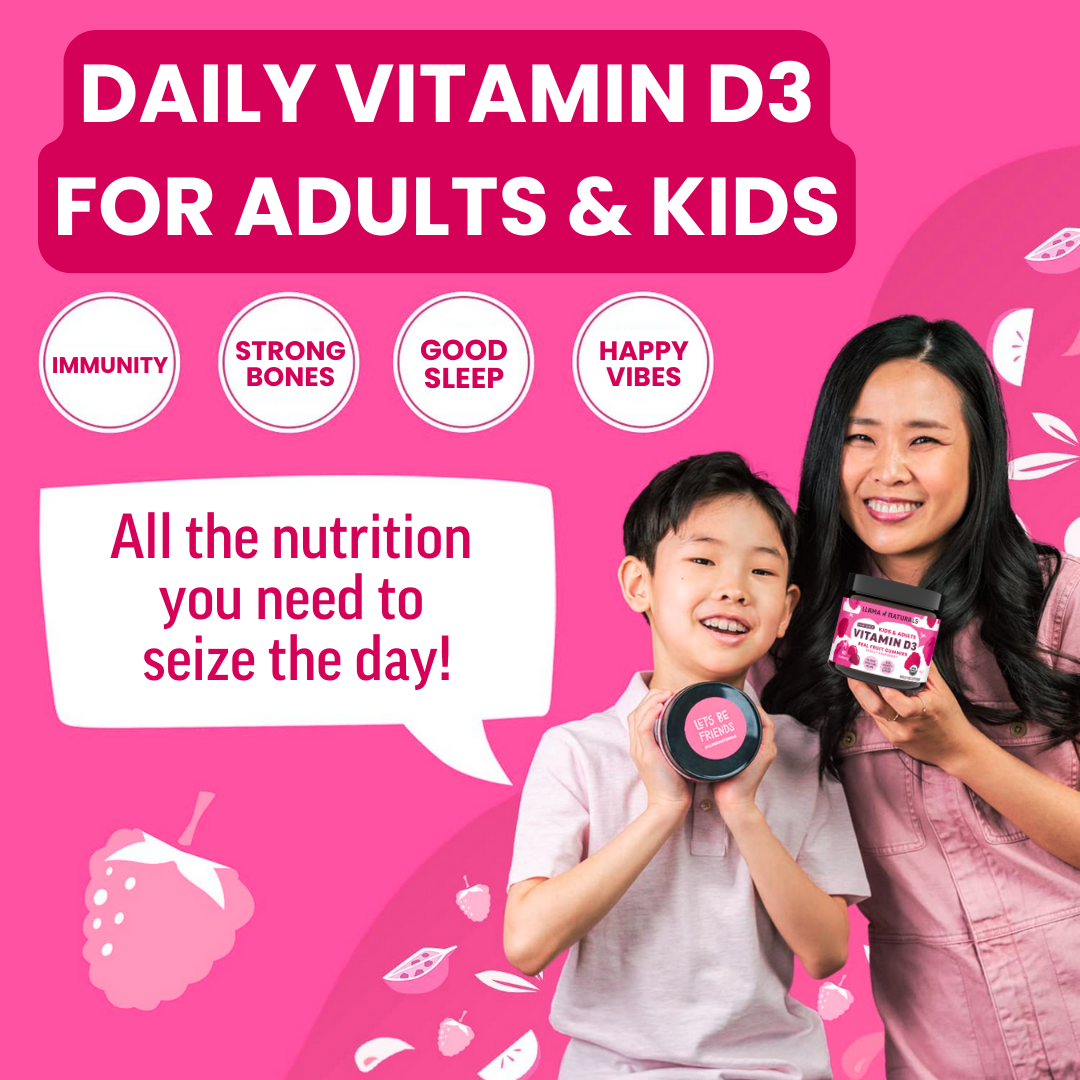 Llama Naturals Organic Vitamin D3 - Raspberry Gummies