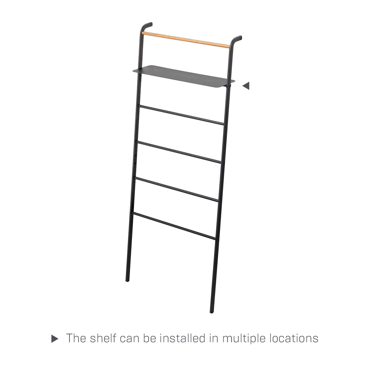 Yamazaki Home Leaning Storage Ladder With Shelf (63" H)  - Steel
