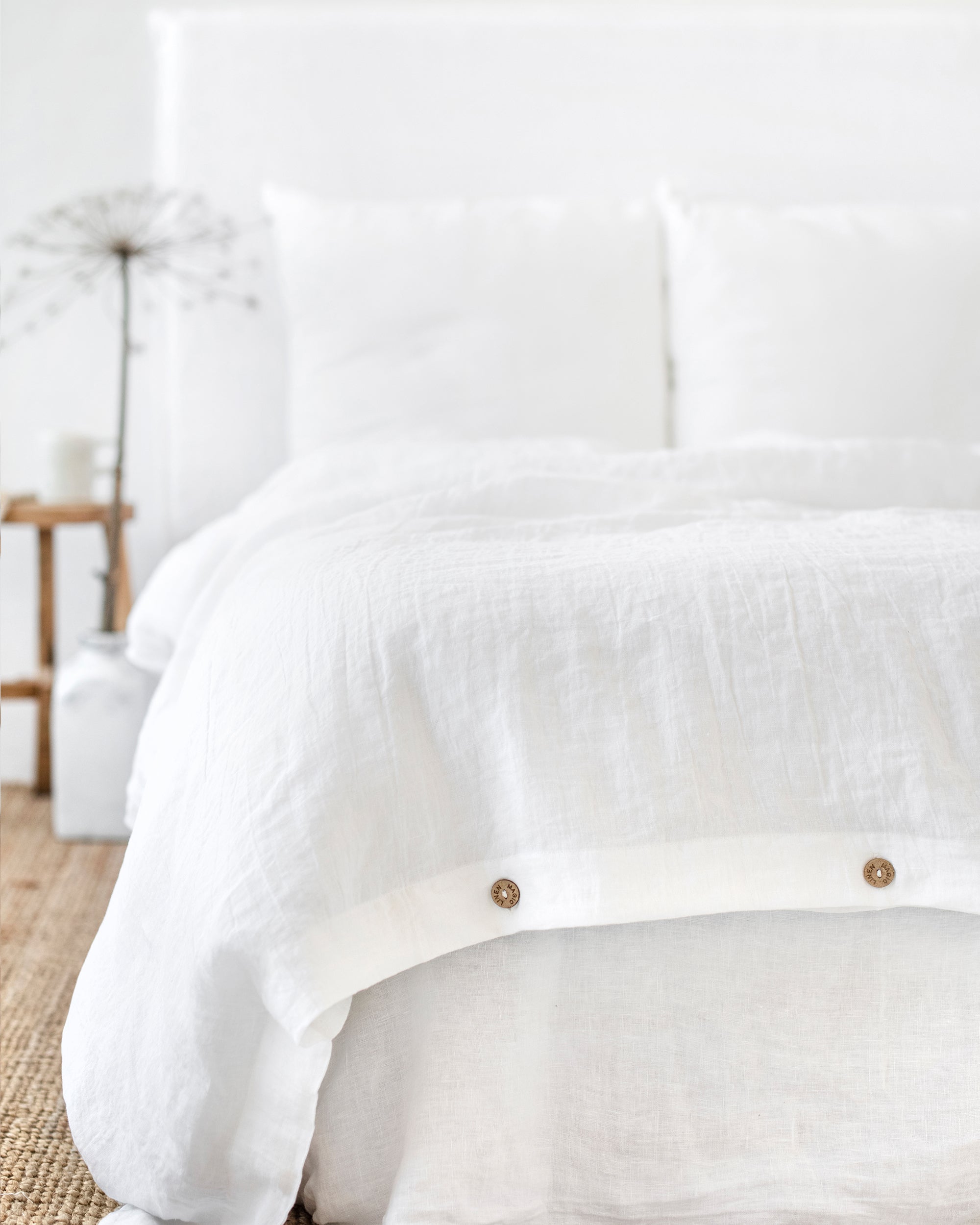 MagicLinen White Linen Duvet Cover