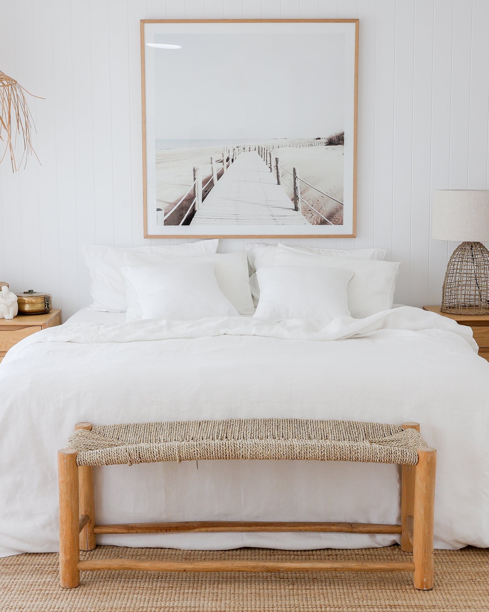 MagicLinen White Linen Duvet Cover Set (3 Pcs)