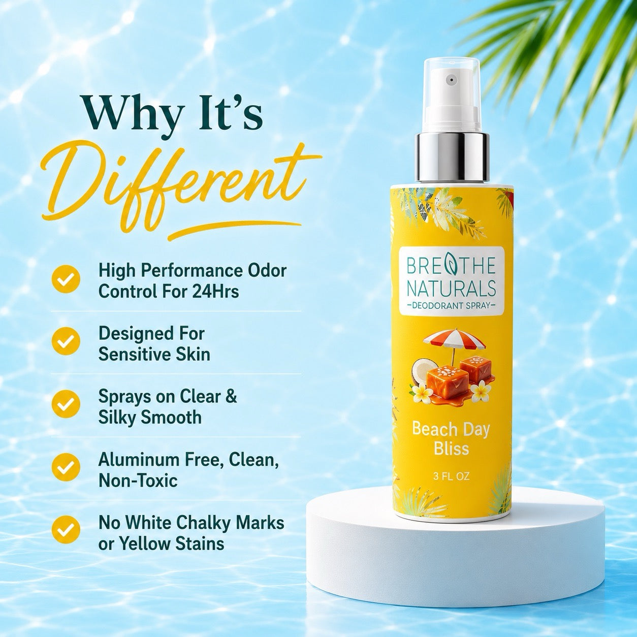 Breathe Naturals Deodorant Beach Day Bliss Spray - 2 Pack