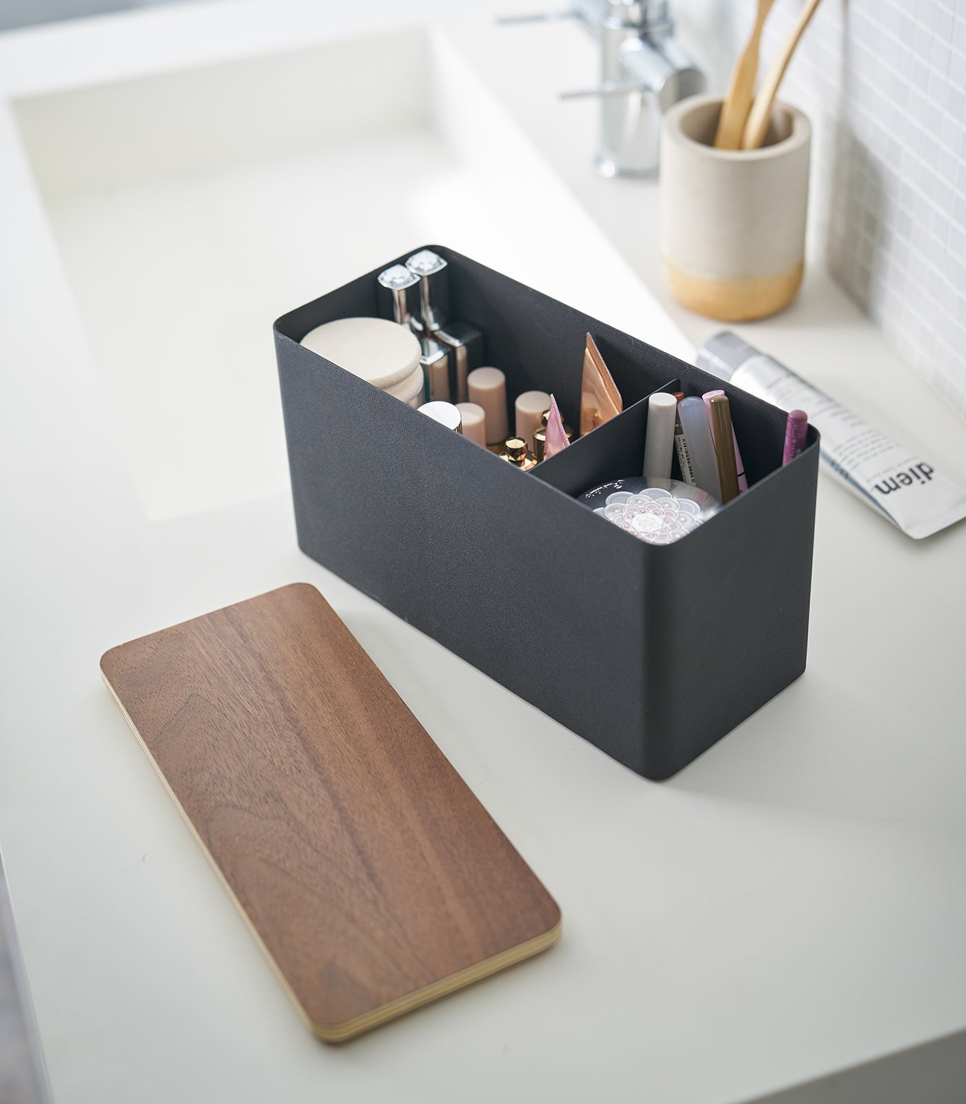 Yamazaki Home Countertop Organizer - Steel + Wood