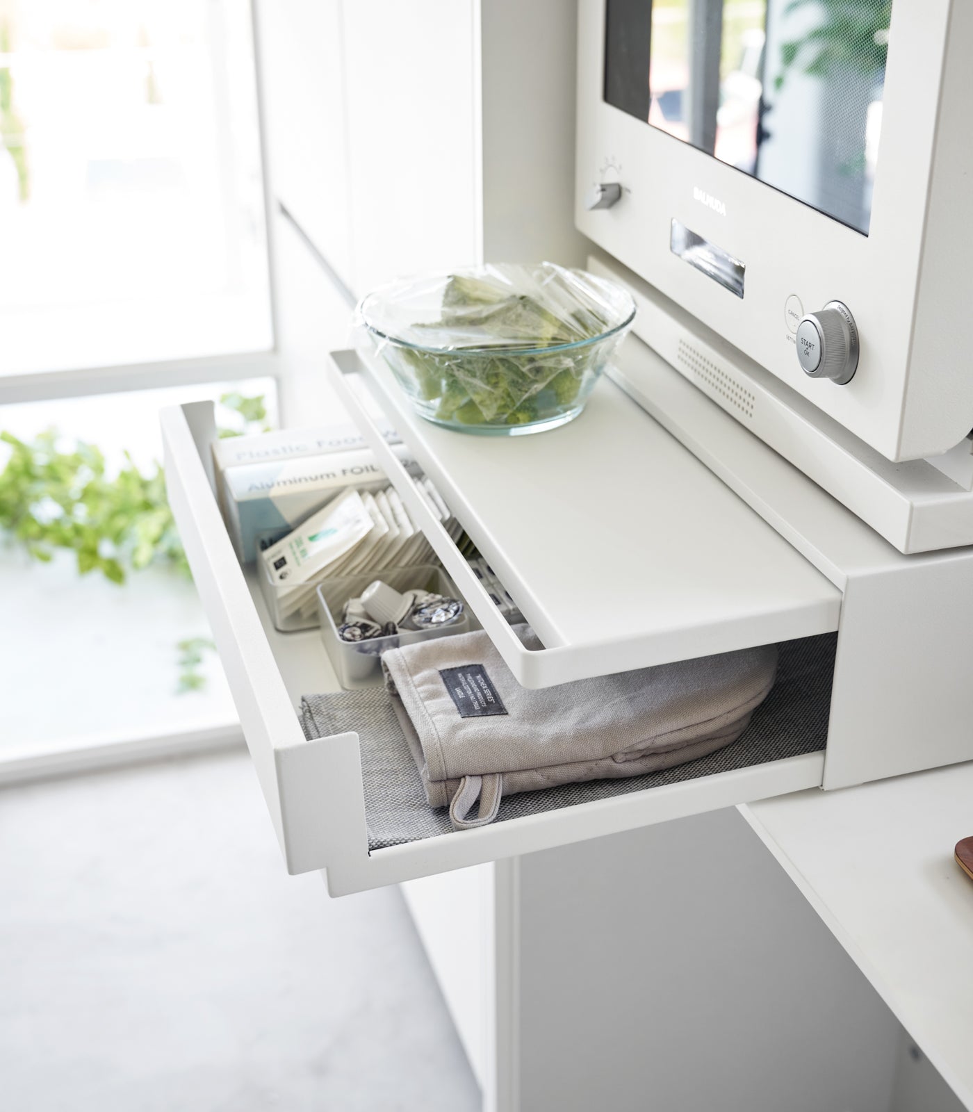 Yamazaki Home Countertop Drawer with Pull-Out Shelf - Steel