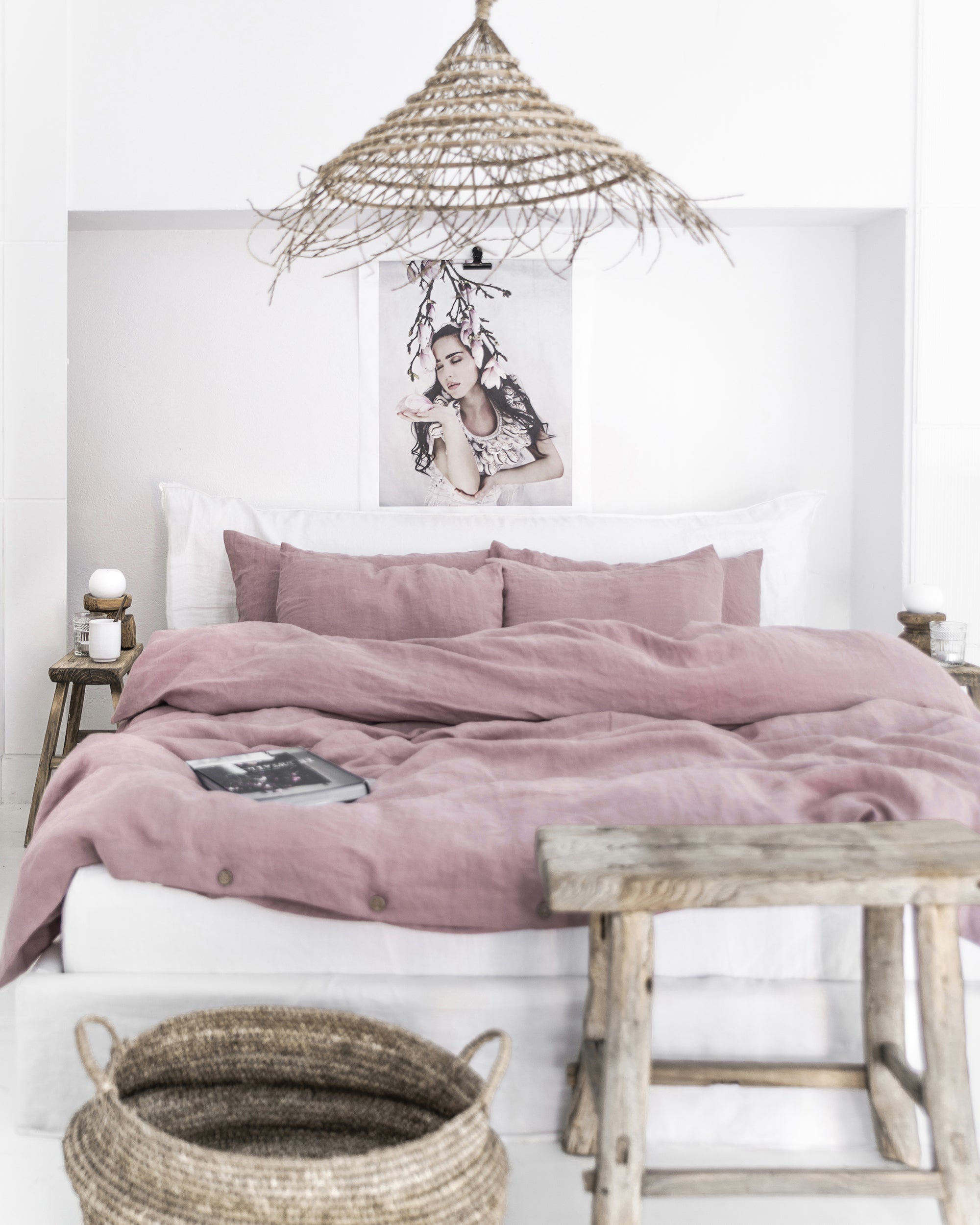 MagicLinen Woodrose Linen Duvet Cover