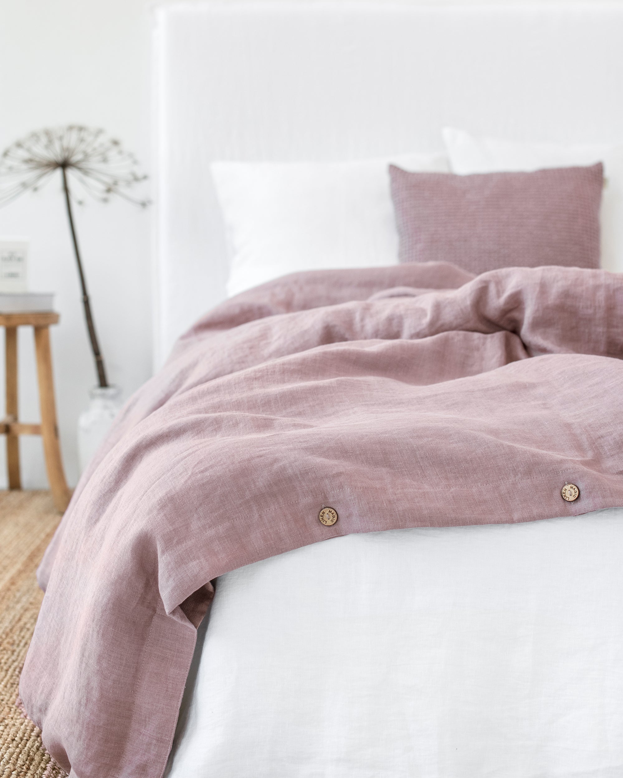 MagicLinen Woodrose Linen Duvet Cover Set (3 Pcs)