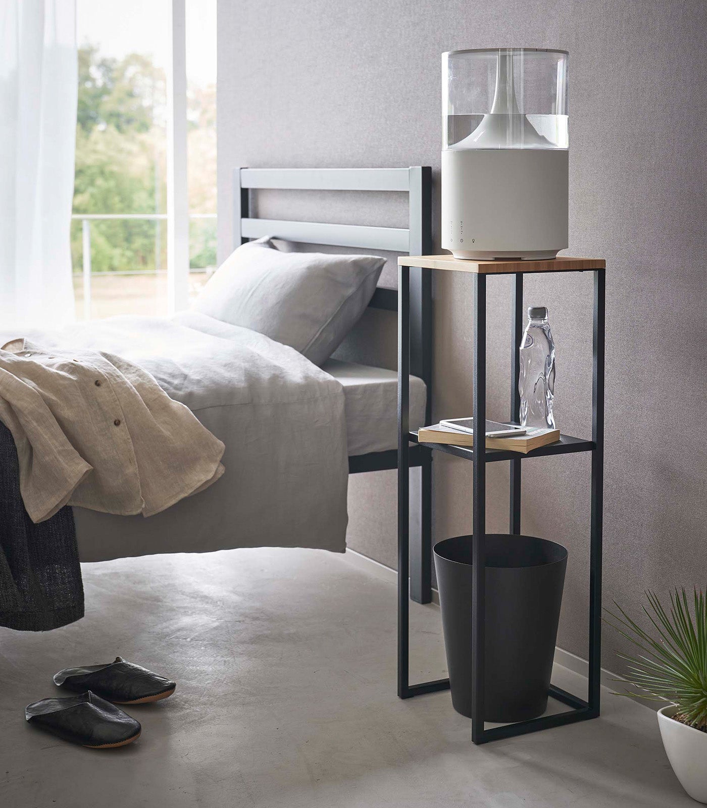 Yamazaki Home Two-Tier Display & Storage Shelf (31.5" H)  - Steel + Wood