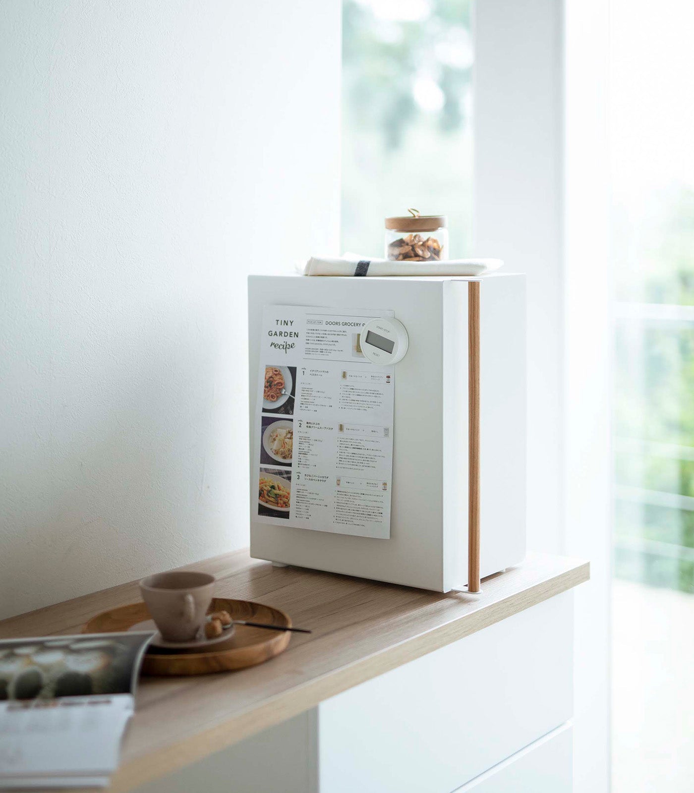 Yamazaki Home Bread Box - Vertical - Steel + Wood