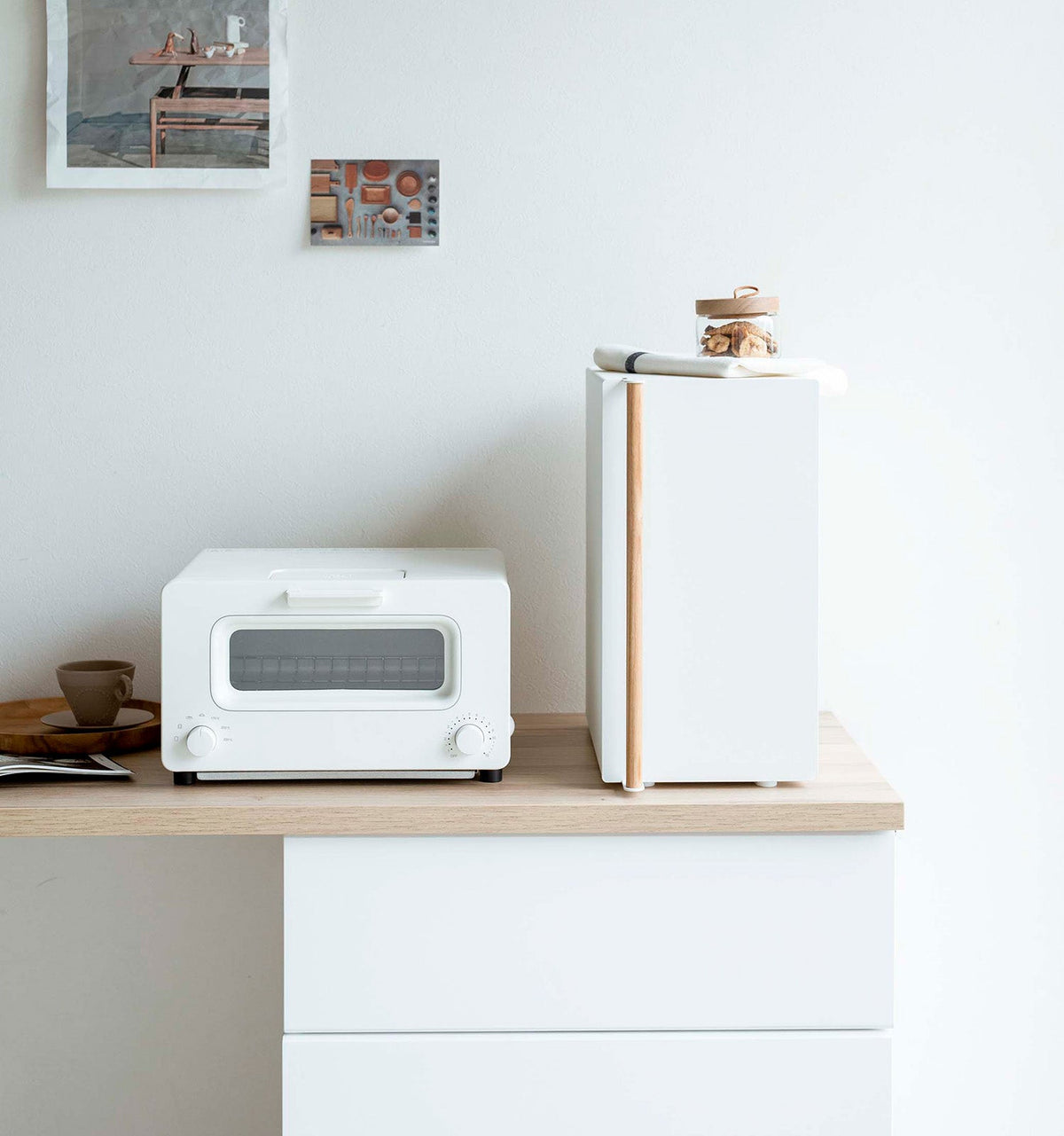 Yamazaki Home Bread Box - Vertical - Steel + Wood