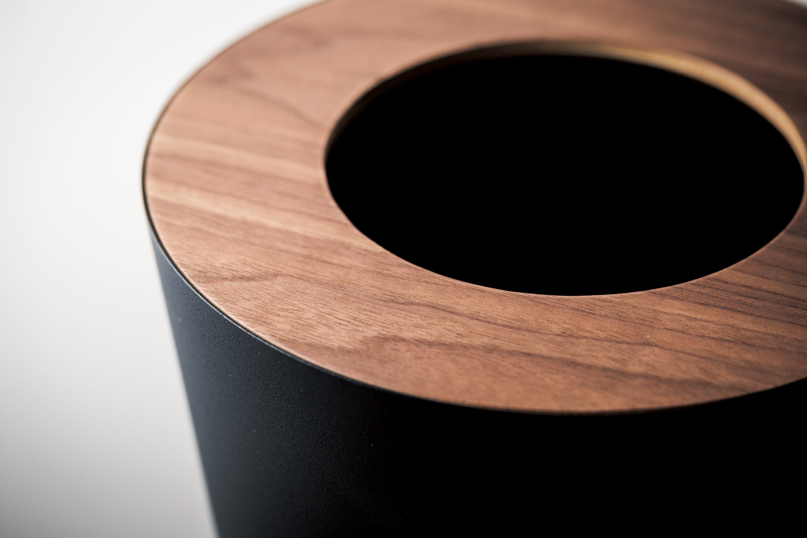 Yamazaki Home Trash Can - Round - Steel + Wood