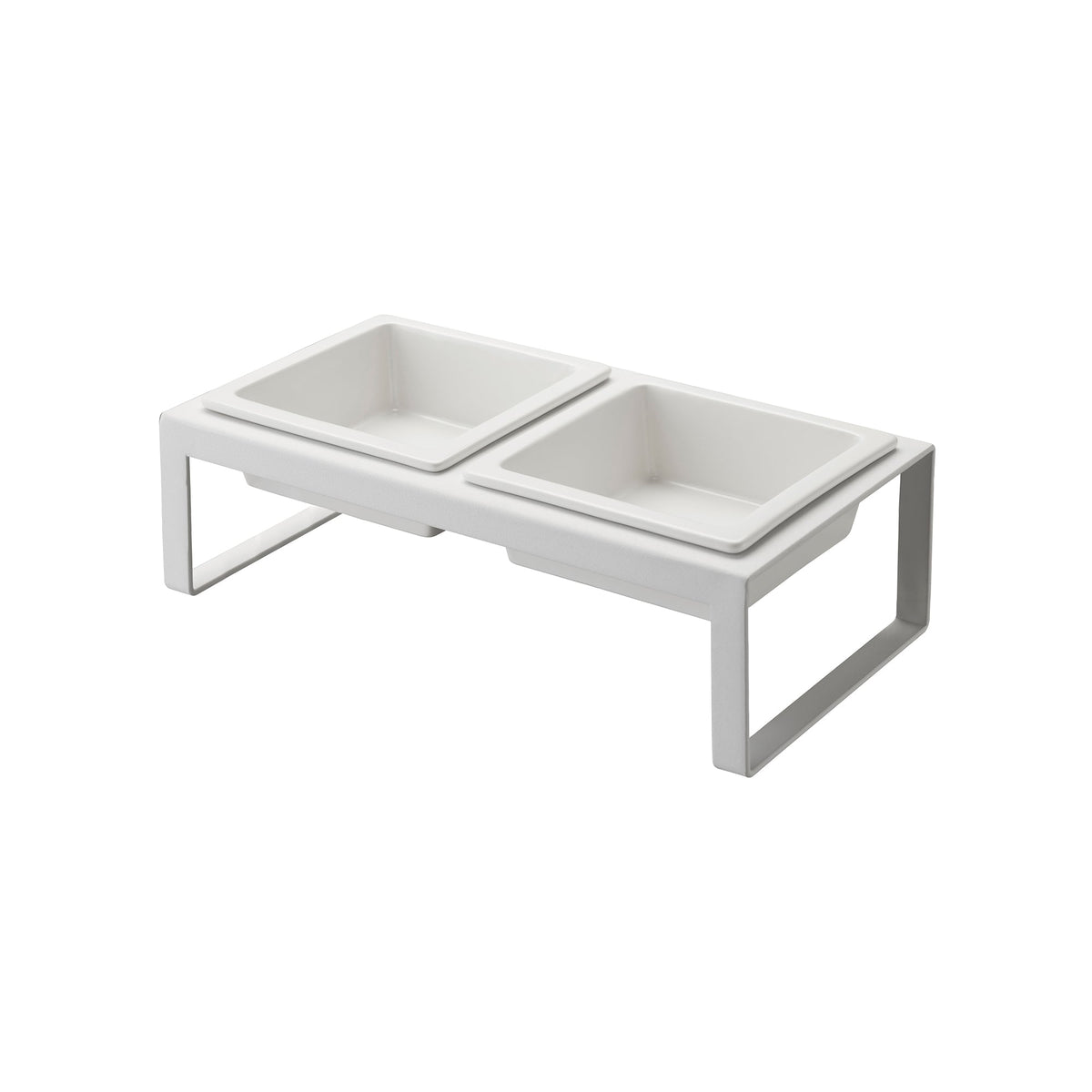 Yamazaki Home Tall Pet Food Bowl - Steel + Ceramic
