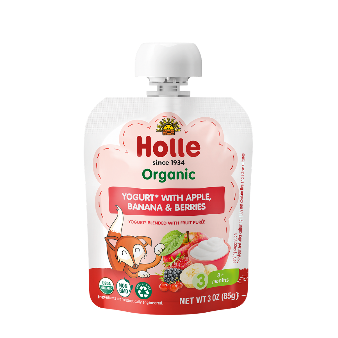 Holle Organic Yogurt Pouches - Apple, Banana & Berries