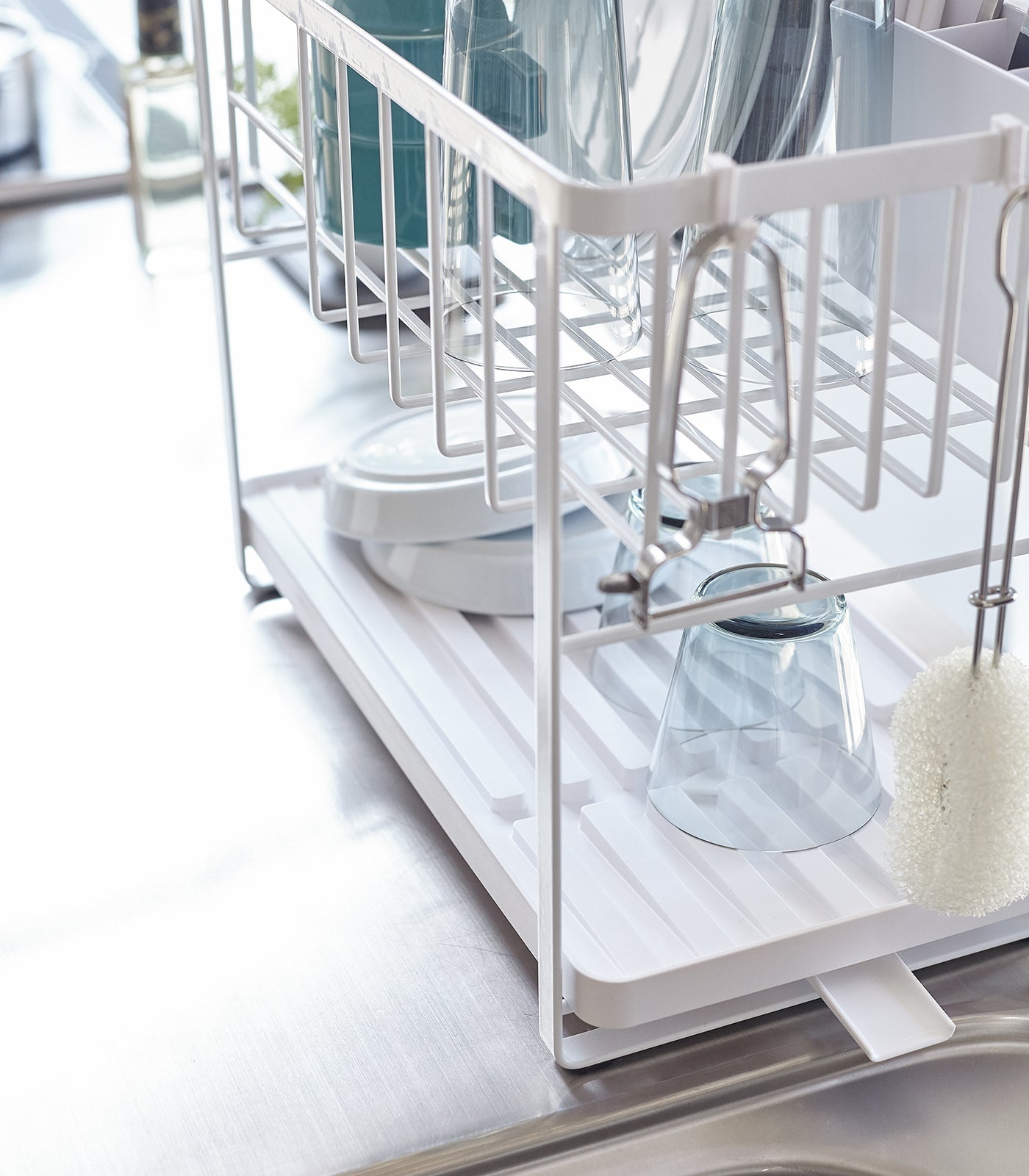 Yamazaki Home Two-Tier Wire Dish Rack - Steel