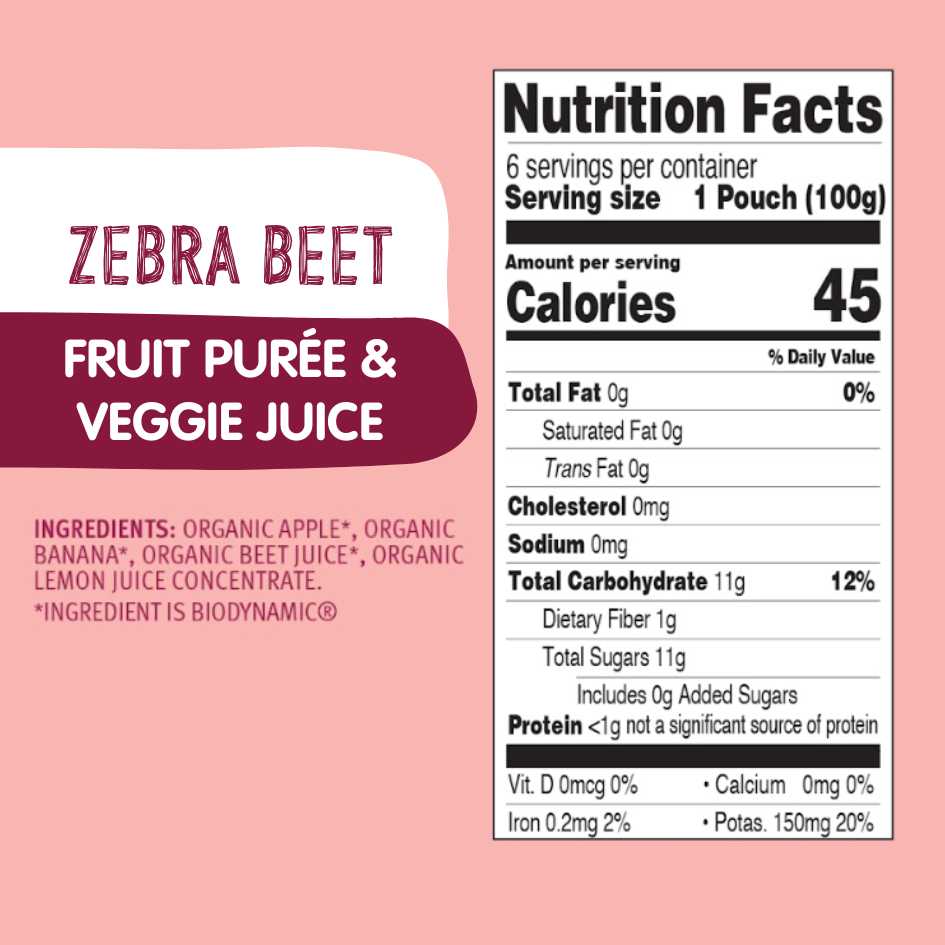 Holle Organic Zebra Beet Fruit & Veggie Pouches