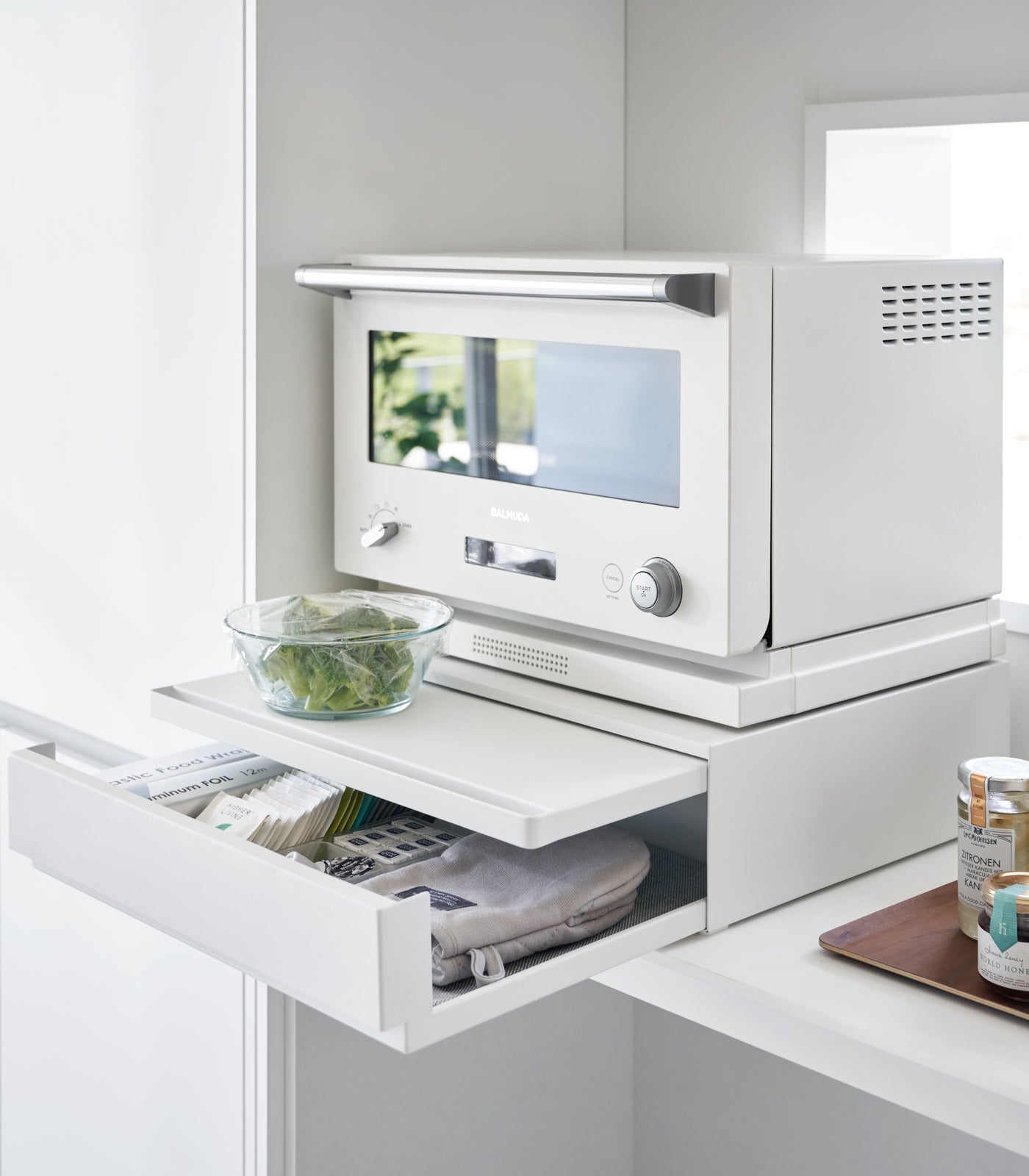 Yamazaki Home Countertop Drawer with Pull-Out Shelf - Steel