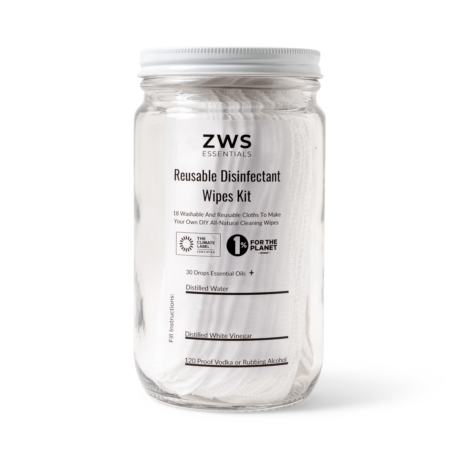 ZeroWasteStore Reusable Disinfectant Wipes - DIY Kit