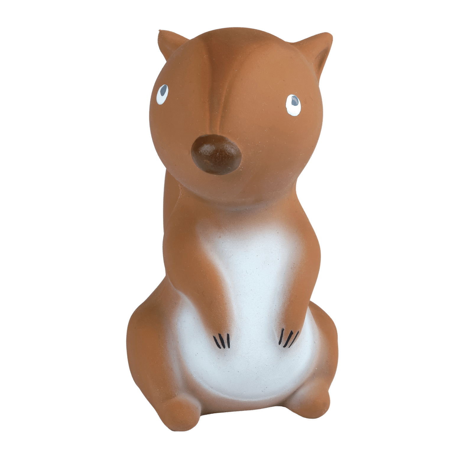Tikiri Toys Arctic Squirrel Organic Rubber Teether, Rattle & Bath Toy