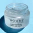 An open jar of Acure Ultra Hydrating Facial Gel Cream on a blue background.