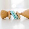 Bannor Toys Wooden Rattle from Gimme the Good Stuff Mint:Baby Blue