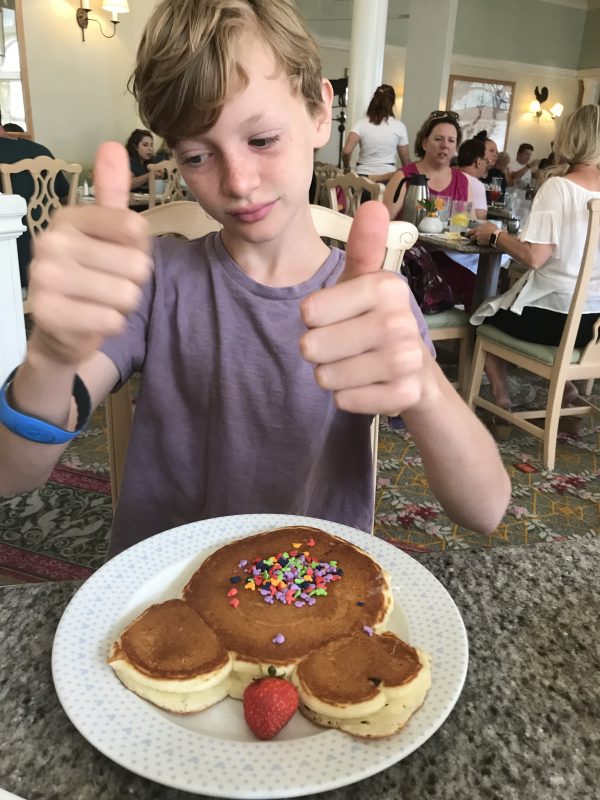 Felix with mickey pancake gimme the good stuff disney world