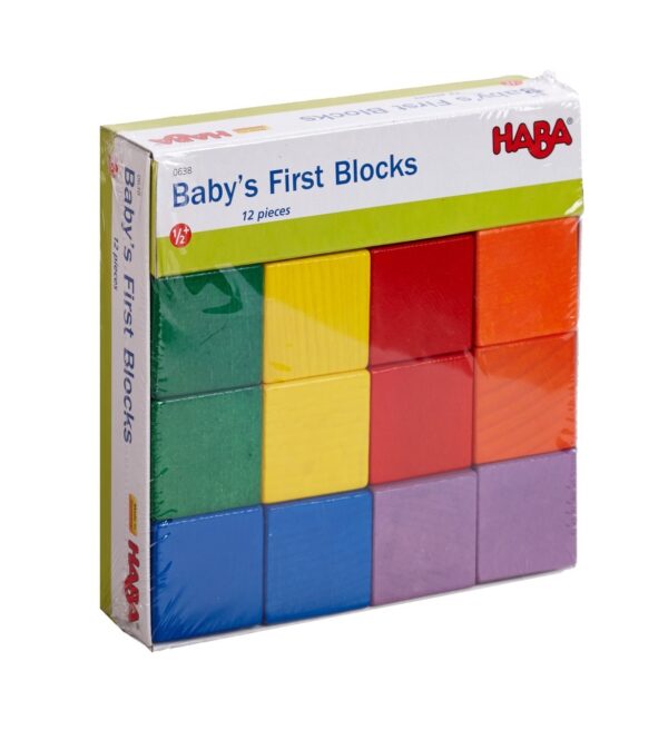 Haba Baby's First Basic Blocks packaged from gimme the good stuff