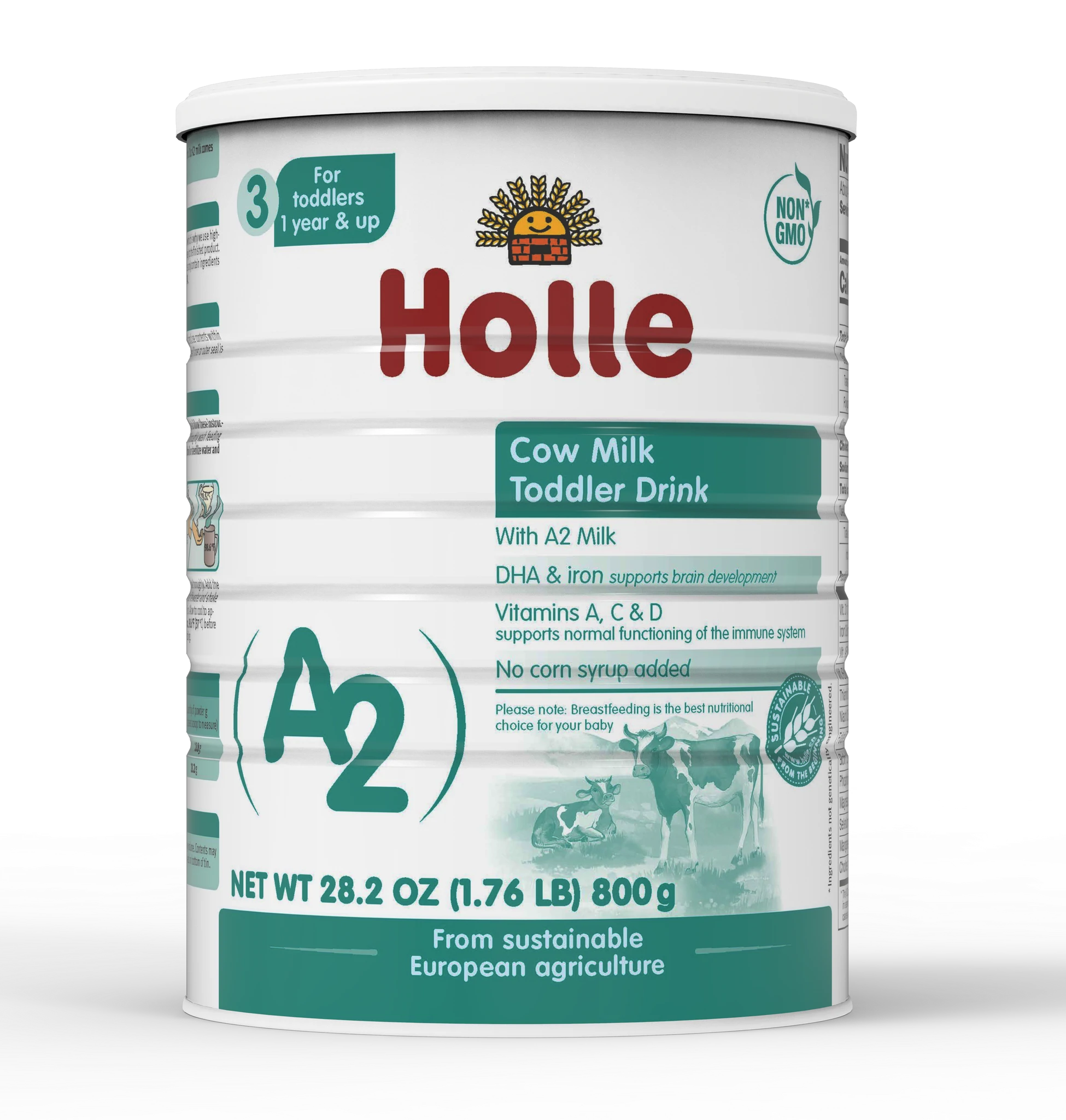 A tin of Holle Stage 3- A2 Organic Cow Milk Toddler Drink 001