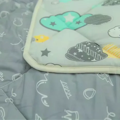 Organic Cotton Play Mat Dreamy Sky Love Gray from Gimme the Good Stuff