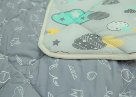 Organic Cotton Play Mat Dreamy Sky Love Gray from Gimme the Good Stuff