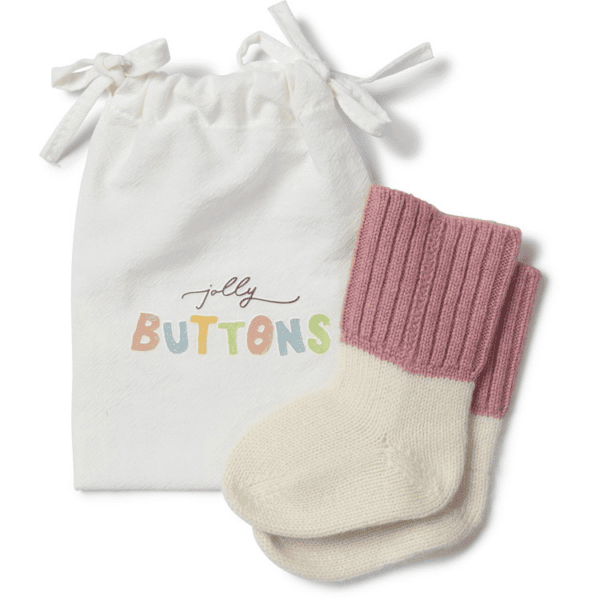 Jolly Buttons Pure Cashmere Baby Socks from Gimme the Good Stuff