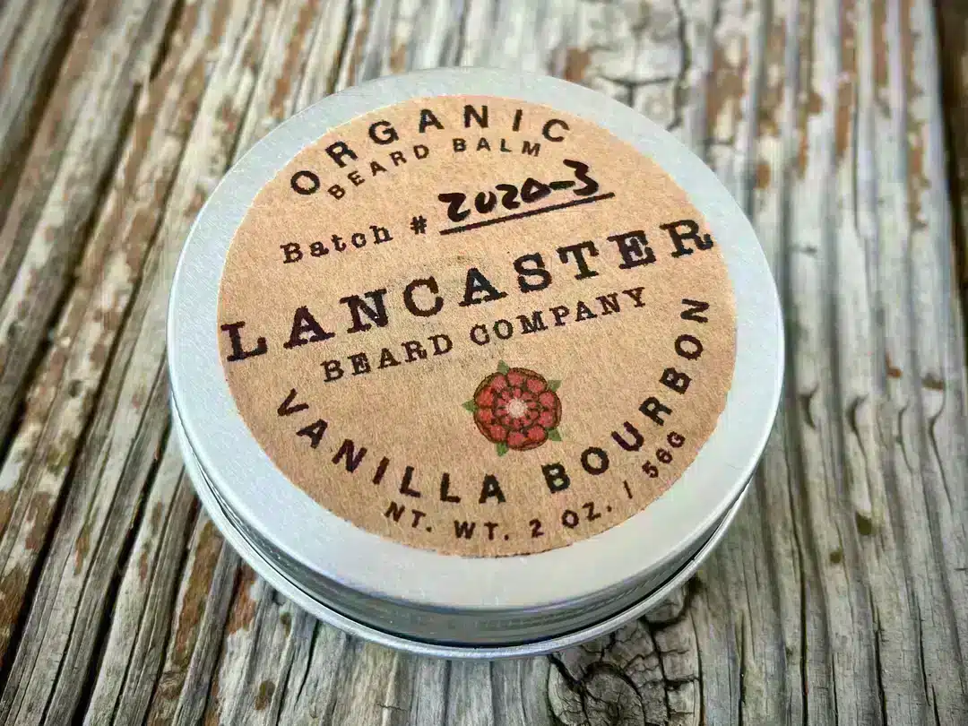 Lancaster Beard Company Organic Beard Balms -Vanilla Bourbon tin
