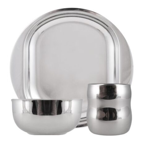 Life Without Plastic 3-Piece Stainless Steel Dish Set from Gimme the Good Stuff