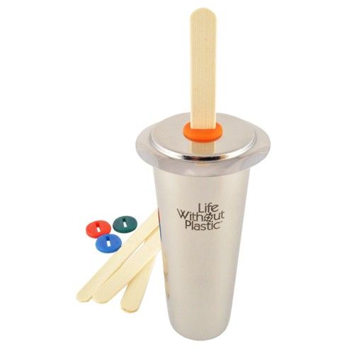 Life Without Plastic Freezycup Stainless Steel Individual Ice Pop Mold from gimme the good stuff
